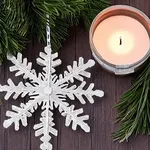 Hand-Painted Wooden Snowflake Ornaments thumbnail 4