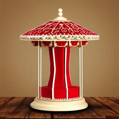 Painted Spinning Carousel Music Box