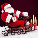 Tin Wind-Up Santa Sleigh thumbnail 3