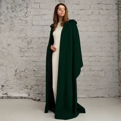 Forest Green Wool Cloak 1 